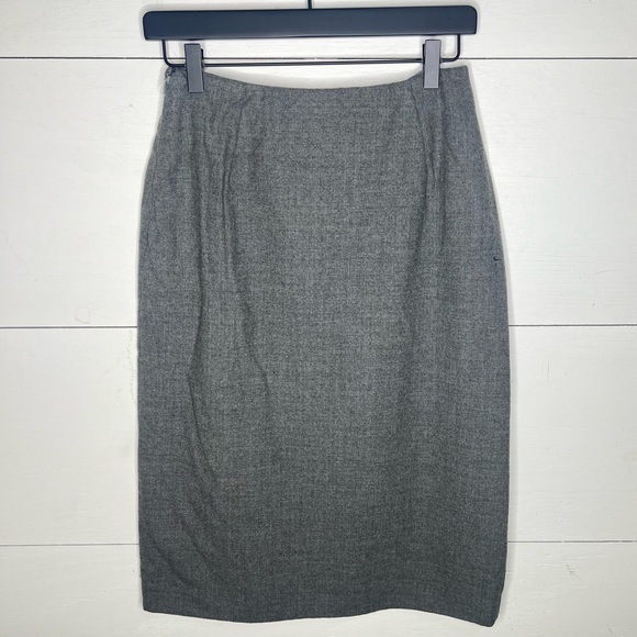 Michael Kors • Wool Blend Gray Side Zip Midi Skirt Size 6 - Picture 5 of 5